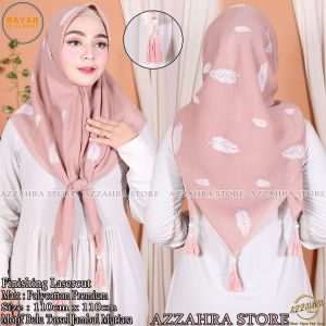 Hijab Segi Empat Lasercut Tassel Jambul Mutiara Motif Bulu Warna Terlengkap Kerudung Laser Jilbab