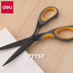Deli Scissor / Gunting Berlapis Teflon Besar/Kecil Anti Karat Desain Ergonomis E6027 E77757