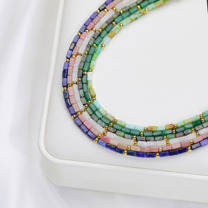 2*4MM Natural Stone Necklace For Women Handwork Choker Jewelry Trending Products Free Shipping New in Heart Pendant