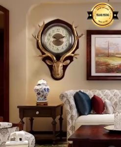 Đồng Hồ Treo Tường Tân Cổ Điển Đầu Hươu