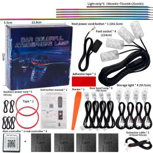KALADA 22in-1 RGB Symphony Interior Environment Light LED Acrylic Fiber Optic Universal Decorative Atmosphere Light Strip