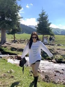 💥[A365] Áo len THUN GIẤY dệt kim MỎNG phối NHIỀU CHỮ phom rộng tay dài hàng Quảng Châu cá tính - L2M