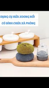 Dụng Cụ Cọ Rửa Xoong Nồi Đa Năng Có Bình Chứa Xà Phòng Tiện Lợi