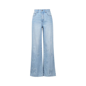 Butterfly Printed Straight Leg Denim Pants