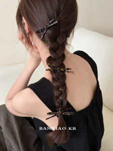 Princess Style Leopard Print Leather Duckbill Hair Clip Womens Retro Butterfly Knot Side Hair Clip Bangs Holder Fashion Accessory