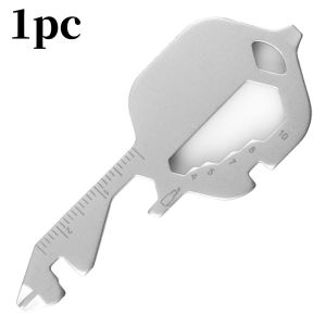 1/2Pcs Mini Multifunctional Keychain Stainless Steel Portable Key Shaped Multitool Screwdriver Bottle Opener Pocket Repair Tool