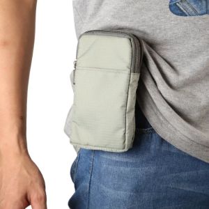 Soft Cloth Mobile Phone Bag Double Layer Zipper Mini Messenger Bag Mens Halterneck Zipper Bag Change Packet Buggy Bag Belt