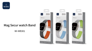 WIWU Silicone Watch Band Compatible with Apple Watch Bands for 44mm 45mm 46mm 49mm Flexible Strong Magnetic Suction Metal Lock Strap