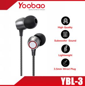 YOOBAO YBL-3 Wired In-ear Earphone HiFi Stereo Earbuds with Mic