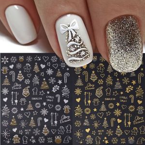 Tem Dán Móng Tay Giáng Sinh Mùa Đông Dễ Dán Trang Trí Móng Tay Tự Làm Cho Tiệc Tùng Và Đám Cưới Chất Liệu PET