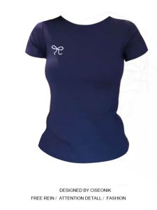 เสื้อยืดแขนสั้นผู้หญิงไซส์ใหญ่ ทรงหลวม ดีไซน์เก๋ไก๋ สไตล์ฮ่องกง ปักลาย แฟชั่นฤดูร้อน เสื้อผ้าทำงาน ผ้าฝ้ายผสมโพลีเอสเตอร์