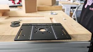 Woodworking Flip Plate and Router Lift Kit with Metric & Inch for 65mm Diameter Motors - Aluminum Alloy Router Table Inset