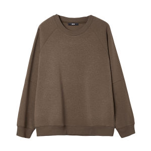MIANXIANSHENG | Light Warmth Fleece Red Sweatshirt Round Neck Raglan Sleeves