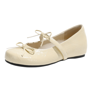Josiny | Yellow Mary Jane Shoes Elegant Ballet Bow Knot Internal Heightening