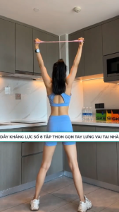 Dây Kéo Kháng Lực Tập Gym Thể Dục Số 8 Dây Tập Tay Vai Lưng Yoga Pilates Đàn Hồi Gọn Nhẹ Tập Tại Nhà