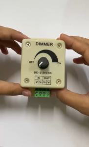 Dimmer DC Switch 12V-24V 8A Mini LED Strip Motor Kipas Dimmer Controller