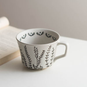 Cốc Cà Phê Gốm Sứ Lavender Mudkore Cốc Cà Phê Gỗ Cầm Tay Cổ Điển Cốc Nước Bằng Gốm Sứ Dùng Tại Nhà Cốc Cà Phê Bằng Gốm Sứ