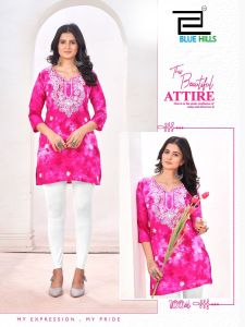 SG Ready Stock - Most Trending Short Kurti Summer Tops with Chikan work -Daily Office Wear Casual Wear Collections