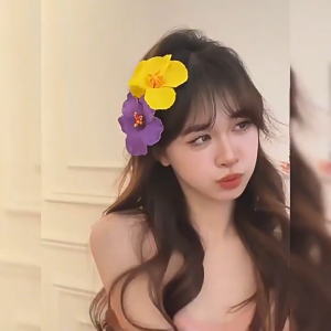 🔥IVY Atmosphere Hair Clip Vacation Style Sweet Headdress Simulation Fu Sang Flower Hair Clip Babae