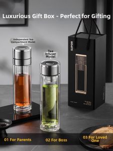 Supor | Double-layer One-touch Glass Cup for Tea Brewing