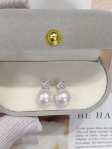 Natural water Pearl Earrings 9.5-10mm Large Size Bulb Queen Style S925 Pure Silver Needle Summer Speech Pearl Jewelry