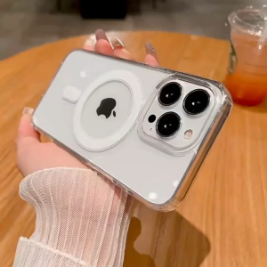 Clear Magnetic Wireless Charging Phone Case iPhone 16 ProMax16 Pro15 ProMax15 Pro15SM S24 Ultra