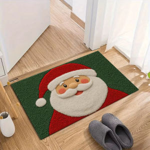 VIKAMA Hoạt Hình Dễ Thương Ông Già Noel Thảm Cửa Chào Mừng Thảm Polyester Phòng Ngủ Phòng Khách Phòng Tắm Trang Trí Nhà Phong Cách Hiện Đại Thảm