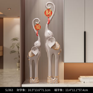 Elegant Pair of Elephant Figurines for Living Room Entrance TV Cabinet Wine Cabinet Decor High End Gift for Wedding Moving in