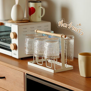 ผ้าที่คว่ำแก้วเหล็ก ที่เก็บแก้วน้ำ ชั้นคว่ำแก้ว 6 ใบ