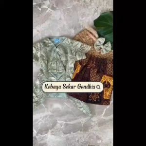 Kebaya Sekar Gendhis PLUS ACC BROSS | Baju Adat Brokat Anak Perempuan Jawa Sunda | Kostum Carnaval