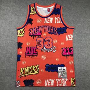Phiên Bản Mỹ in graffiti R và nhuộm Thêu Lưới bóng rổ mặc Chicago Bull số 23 Lakers số 24 Áo