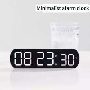 Voice Control Digital Alarm Timer Clock Temperature Dual Alarm Desktop Table Clock Night Mode 12/24H LED Clock Watch Desk Clock