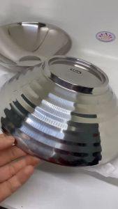 Tô cách nhiệt inox 304 2 lớp 20 & 24cm bát mì lạnh Hàn Quốc mì trộn siêu bóng đẹp chống nóng sang trọng