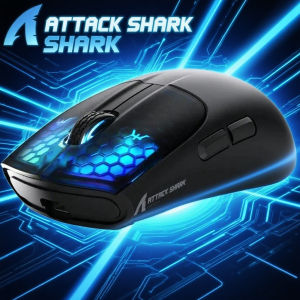 ATTACK SHARK | ATTACK SHARK X5 Wireless Gaming Mouse - Lightweight 58g Tri-Mode (2.4G/BT/Wired) RGB Lighting 6 Programmable Buttons 16000 DPI