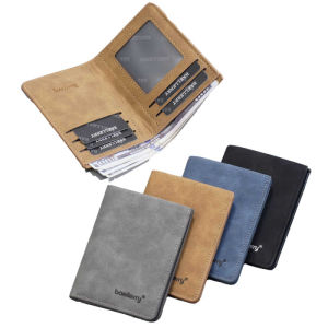 New Business Vertical MenS Short Wallet Fashionable And Simple Multi-Slot Card Case Youth Thin Matte Wallet PU Small Wallet