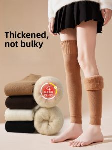 Miiow | Warm Fleece Lined Over Knee Long Tube Socks For Women Thickened Autumn Winter Knee Protection Anti Slip thigh high socks