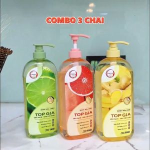 Nước rửa chén bát Topgia chai 1kg siêu sạch siêu tiết kiệm an toàn cho da tay