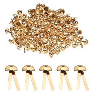 100pcs Bag Feet Stud Spike 8mm Round Purse Nailheads Spike Prong Studs Bag Bottom Stud for Handbag Purse Clothing DIY Leather