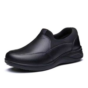 Comfortable Casual Leather Shoes for Elderly Men And Women Soft Bottom Slip-On Dad Shoes Suitable for All Seasons Waterproof