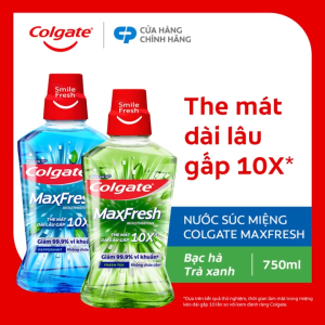 Nước súc miệng Colgate Maxfresh the mát dài lâu gấp 10X - diệt 999% vi khuẩn - 750ML
