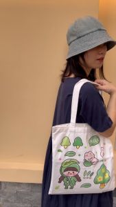 Túi vải đeo vai xách tay túi tote nữ in hình con vật cô gái cute size to mang đi học đi chơi đẹp rẻ