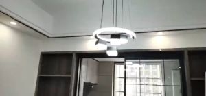 【3 years Warranty】Indoor chandelier Ceiling Light Nordic creative crystal simple Chandelier Ceiling Light Tricolor Ring Chandelier Center Light for Living room dining room kitchen restaurant Bedroom sala Chandelier Fixture Led pendant light home decor