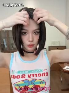 วิกกึ่งทอมือ ผมแสกกลางบ๊อบ (ตัดตาข่ายแล้ว) **หวี+สเปร์ย+เน็ต+แผ่นกาว 3 แผ่น