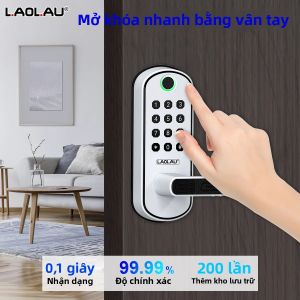 LAOLAU B04 Khóa Cửa Vân Tay Thông Minh WiFi Màn Hình Cảm Ứng Kỹ Thuật Số Với Ứng Dụng TTLOCK NFC Mở Cửa Không Cần Chìa Khóa IP67 Chống Nước Cho Cửa Thép/gỗ