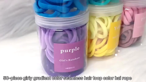 50 pcs / box Rubber Band Hair Tie Band Korean Style Fashionable Colorful Student Girl Accessories Pengikat Rambut 韩式发圈