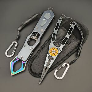 Aluminum Alloy Glow-in-the-dark Fishing Gear Pliers Set Multi-functional Hook Remover Wire Cutter Lead Binding Hook Puller Fishing Pliers