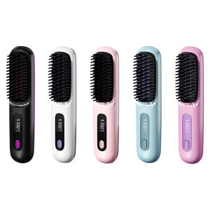 Cordless Hot Hair Brush Rechargeable for Smooth Frizz-Free Hair with Fast Heating Technology