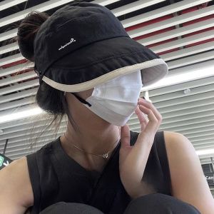 แห้งเร็วกันน้ําบาง เสื้อท่อนบน ผู้หญิง ฤดูร้อน ระบายอากาศได้ดี หมวกบังแดดปีกกว้างสวมสองด้านว่างเปล่า เสื้อท่อนบน หมวก สไตล์ลำลอง