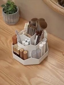 Rotating Makeup Holder with Base 360° Rotation Large Capacity Desktop Stationery Cosmetic Organizer Stand/Local Stock