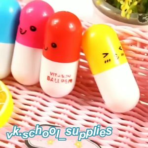 Kawaii Emoji Pen Novelty Creative Retractable Cute Capsule Pill Shape Ballpoint Pen Promotional Gift